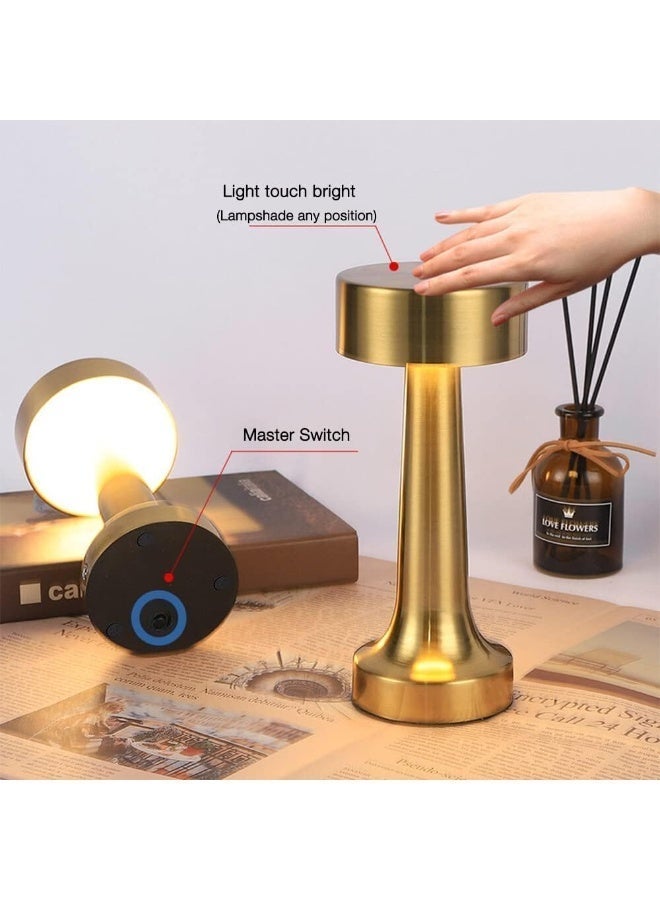 Gold Touch Table Lamp LED Wireless with USB Port – Metal Desk Lamp with 3 Dimming Levels – Ambient Light for Bedroom & Office - Image 5